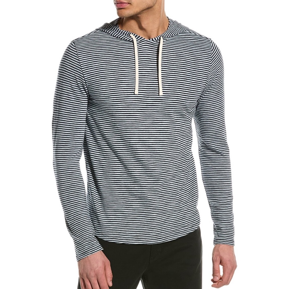 Vince Slub Stripe Cotton Hoodie NWT